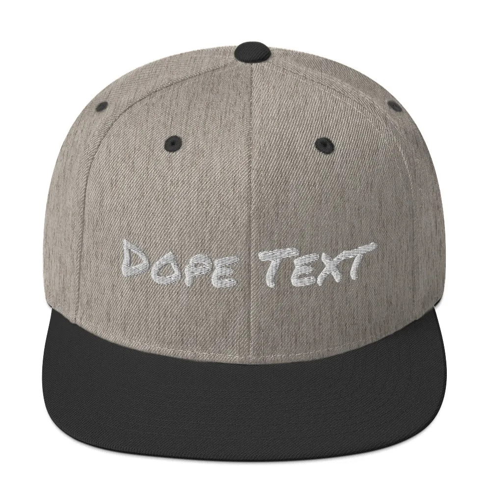 Custom embroidered text Snapback Cap - Free personalization customization Hat Cap