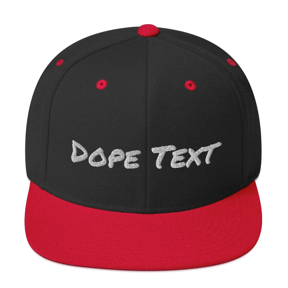 Custom embroidered text Snapback Cap - Free personalization customization Hat Cap