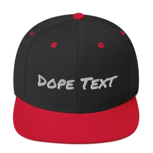 Custom embroidered text Snapback Cap - Free personalization customization Hat Cap