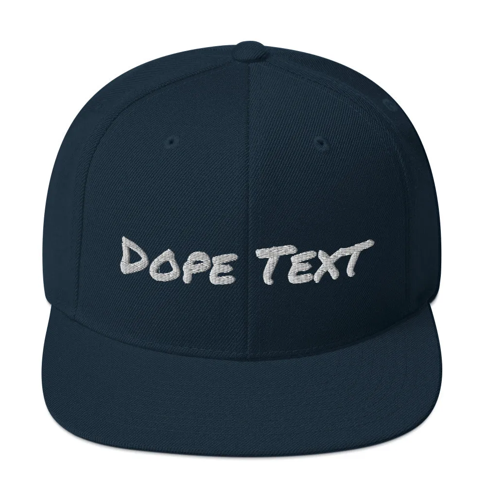 Custom embroidered text Snapback Cap - Free personalization customization Hat Cap
