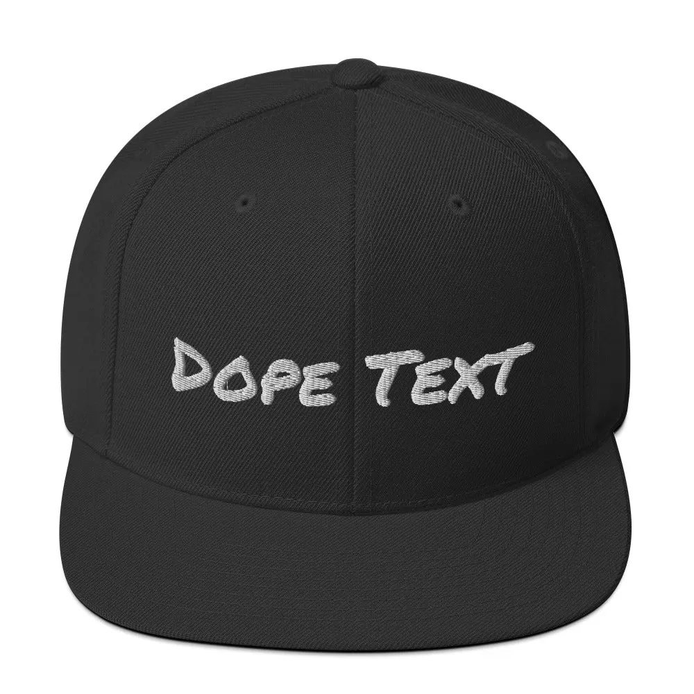 Custom embroidered text Snapback Cap - Free personalization customization Hat Cap