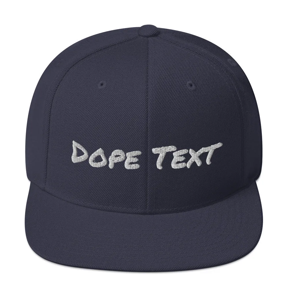 Custom embroidered text Snapback Cap - Free personalization customization Hat Cap