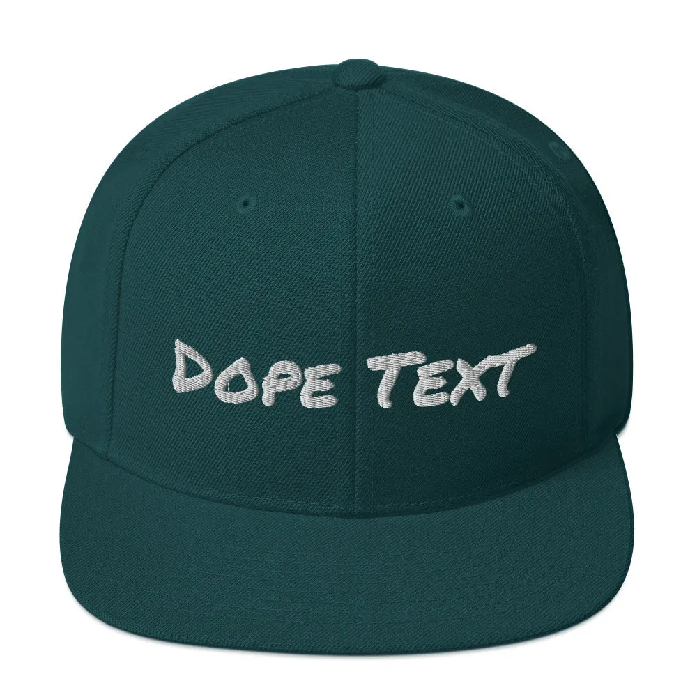 Custom embroidered text Snapback Cap - Free personalization customization Hat Cap