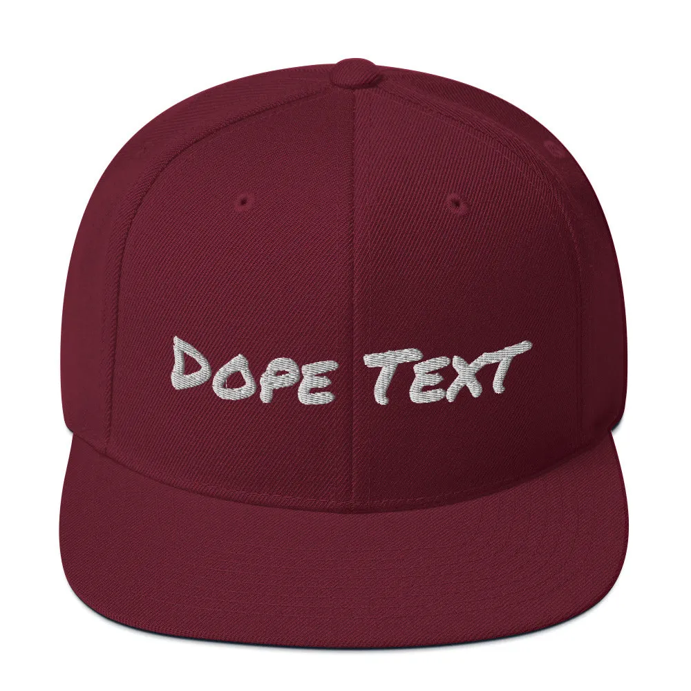 Custom embroidered text Snapback Cap - Free personalization customization Hat Cap