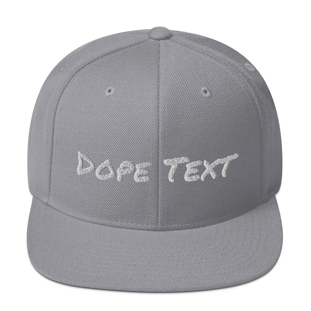Custom embroidered text Snapback Cap - Free personalization customization Hat Cap