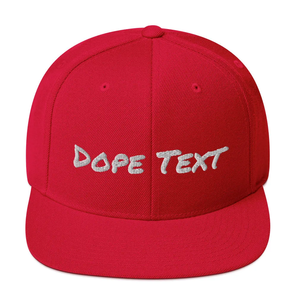Custom embroidered text Snapback Cap - Free personalization customization Hat Cap