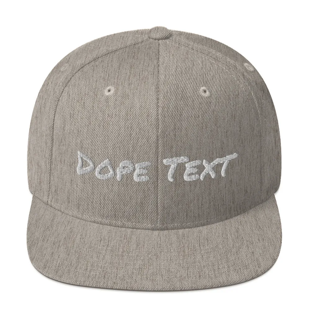 Custom embroidered text Snapback Cap - Free personalization customization Hat Cap