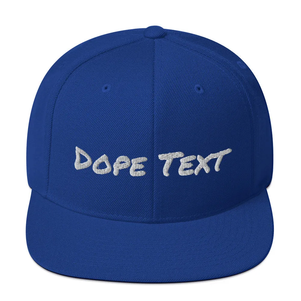 Custom embroidered text Snapback Cap - Free personalization customization Hat Cap