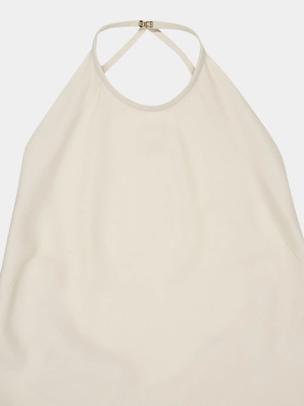 Cynane Ivory Halter Neck Maxi Dress