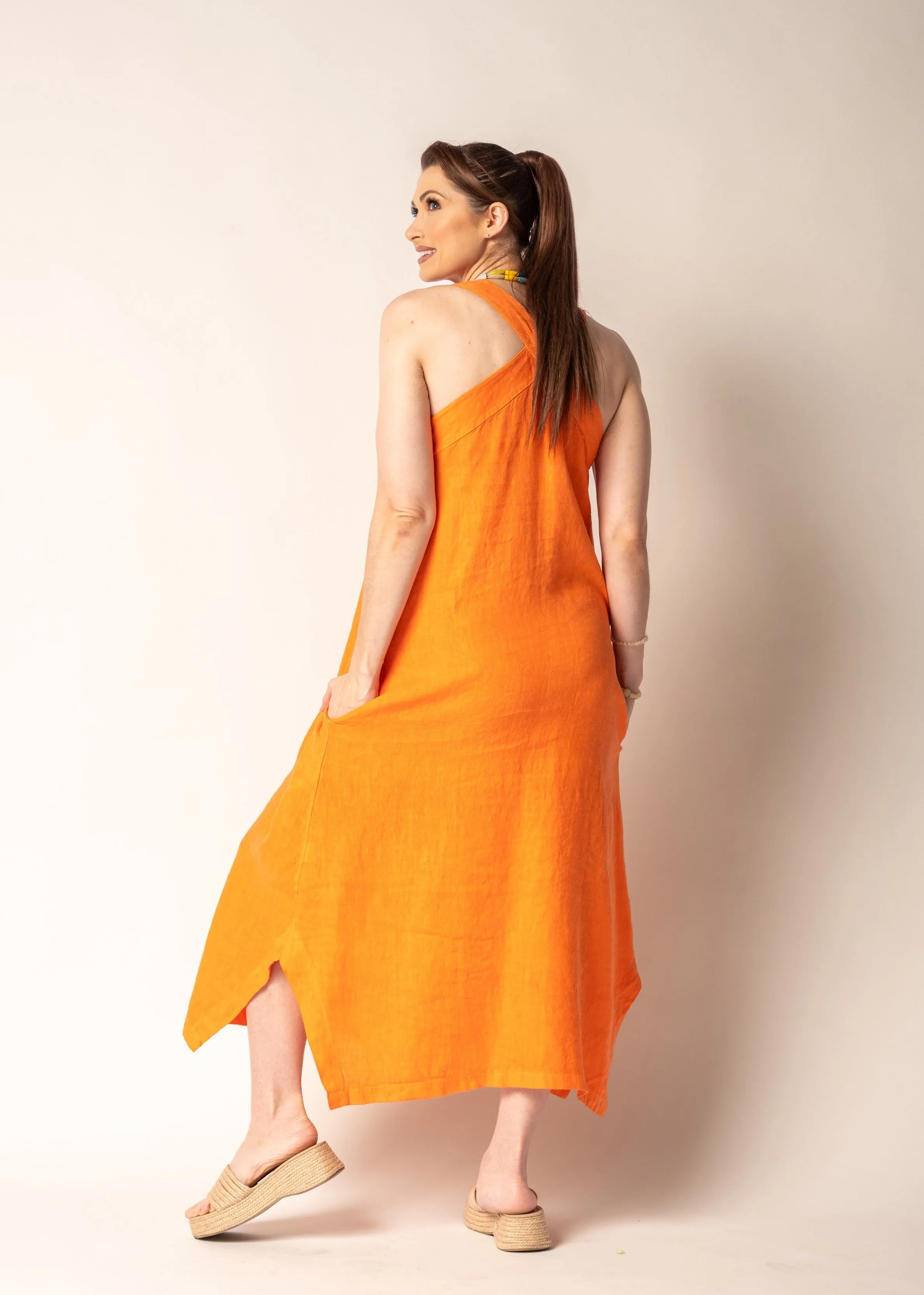 Dahlia Dress in Sunset Orange