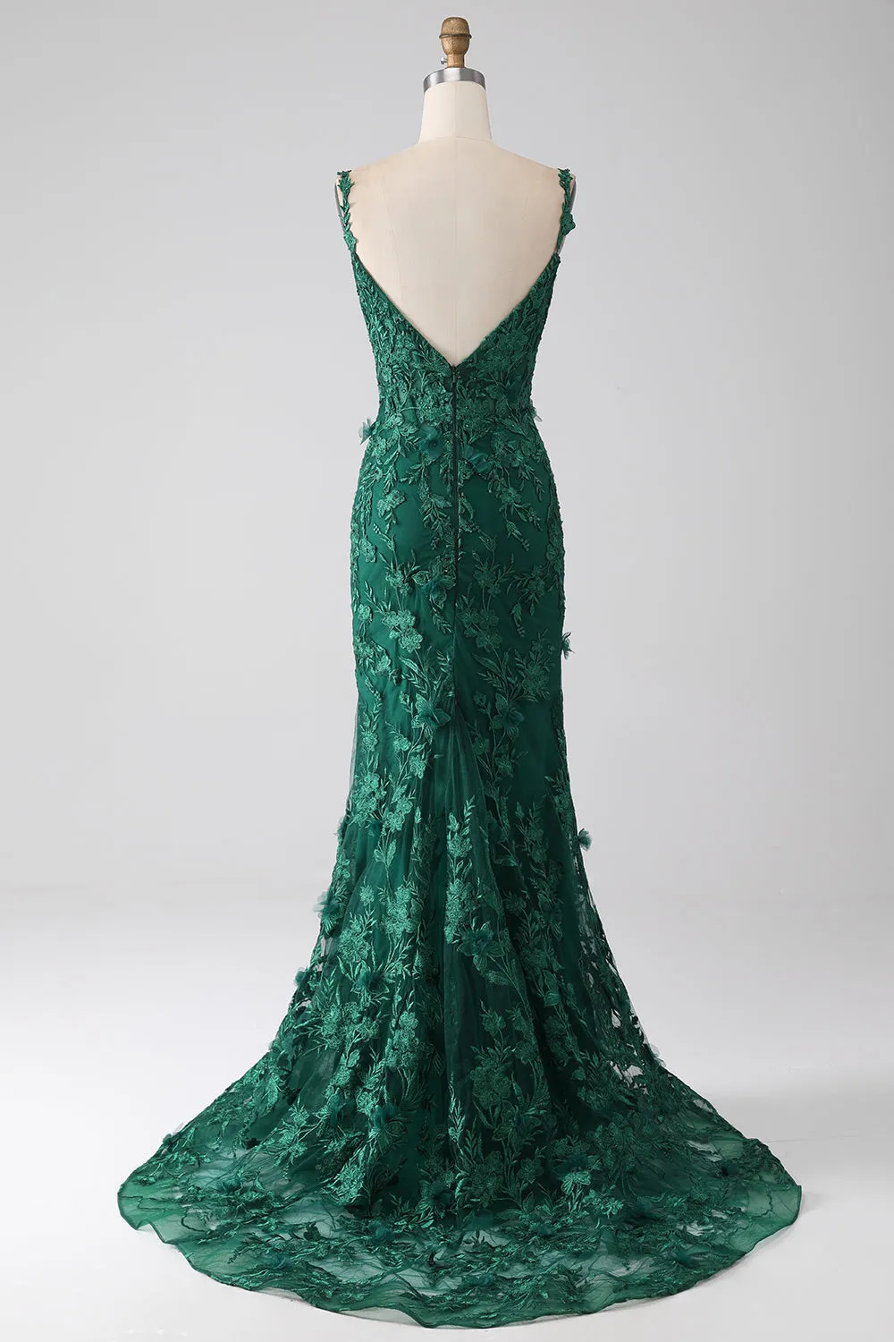 Dark Green Prom Dresses Lace Mermaid Formal Dress Long