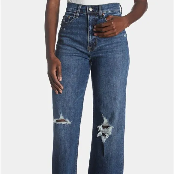 DAZE Women’s Far Out High Rise Wide Leg Jeans in the Size 31 in Dark Wash A-Plus