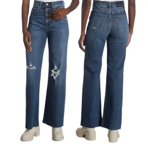 DAZE Women’s Far Out High Rise Wide Leg Jeans in the Size 31 in Dark Wash A-Plus
