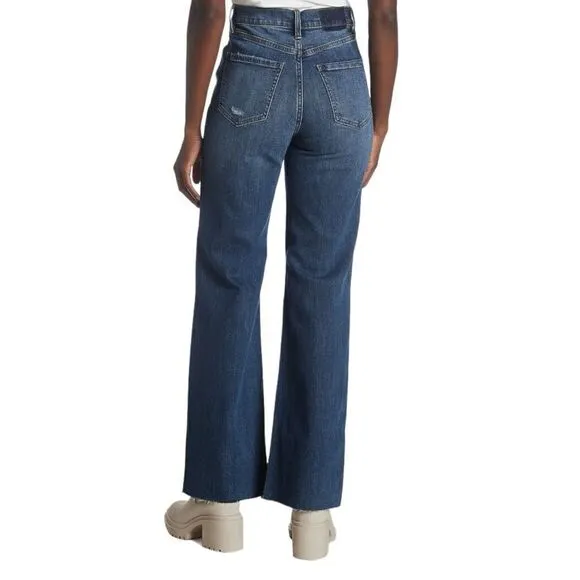 DAZE Women’s Far Out High Rise Wide Leg Jeans in the Size 31 in Dark Wash A-Plus