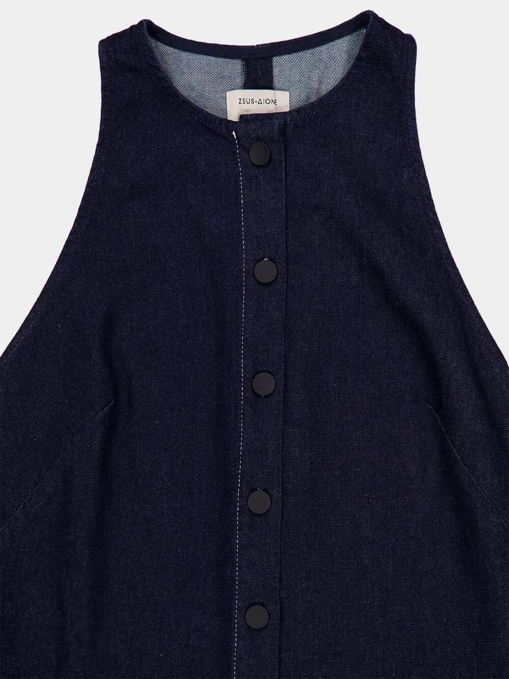 Denim Blue Sleeveless Maxi Dress