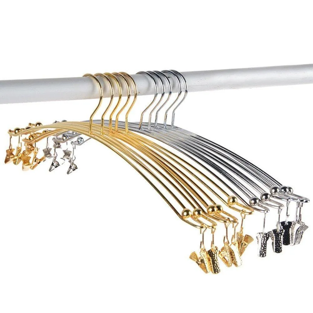 DEWEL 5Pcs Stainless Steel Women Clothes Bra Shorts Underwear Drying Rack Hanger (Gold)