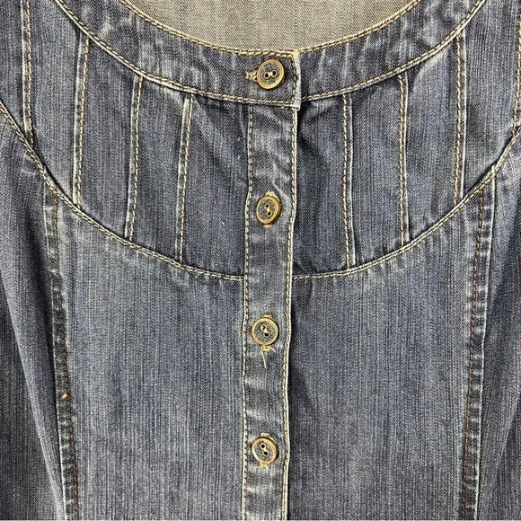 DKNY JEANS Y2K Vintage Denim Dress w/Denim Woven Belt. 100% Cotton. Size Medium