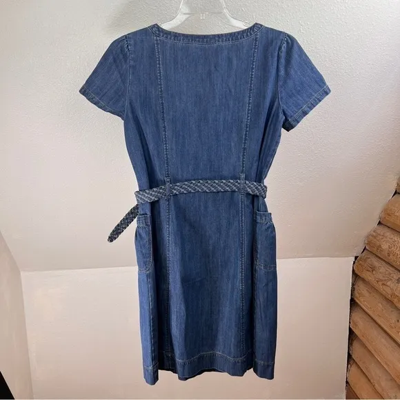 DKNY JEANS Y2K Vintage Denim Dress w/Denim Woven Belt. 100% Cotton. Size Medium