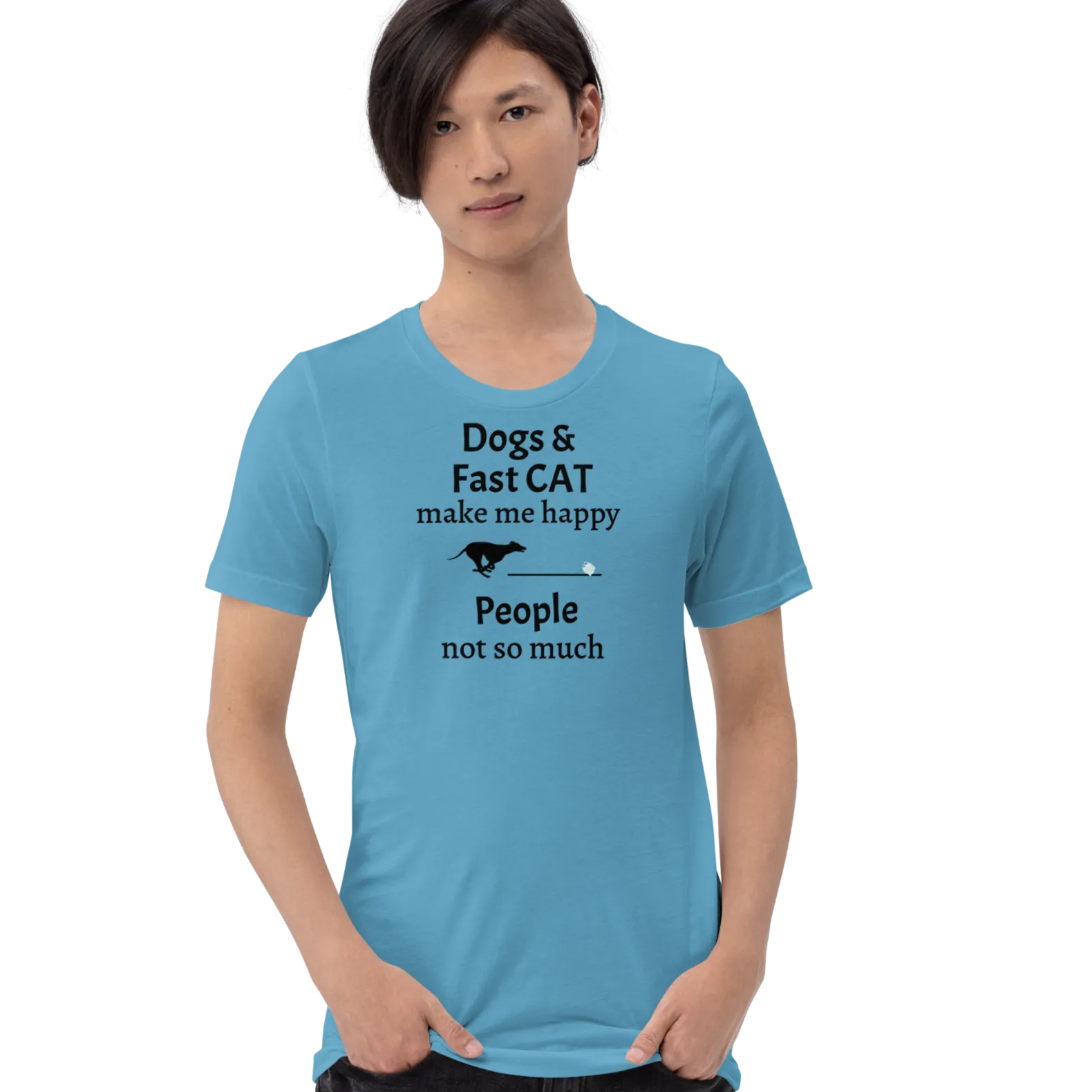 Dogs & Fast CAT Make Me Happy T-Shirts - Light