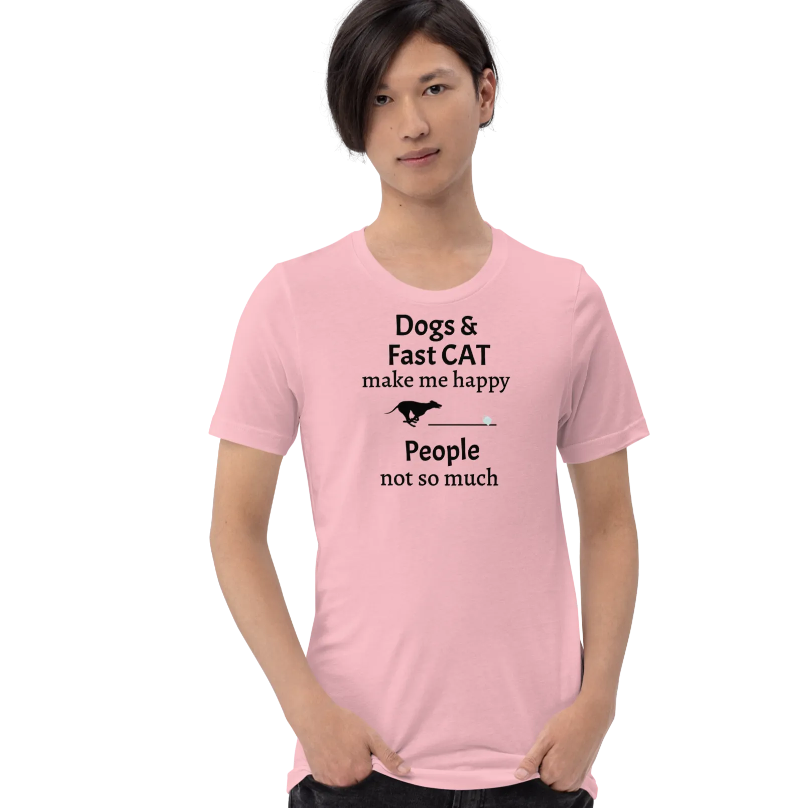 Dogs & Fast CAT Make Me Happy T-Shirts - Light