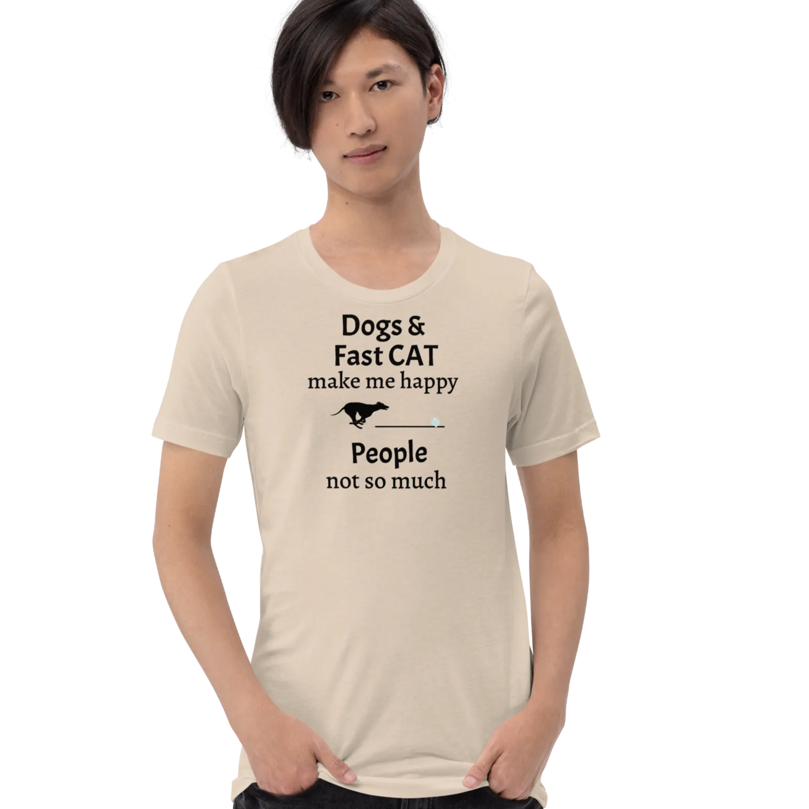 Dogs & Fast CAT Make Me Happy T-Shirts - Light