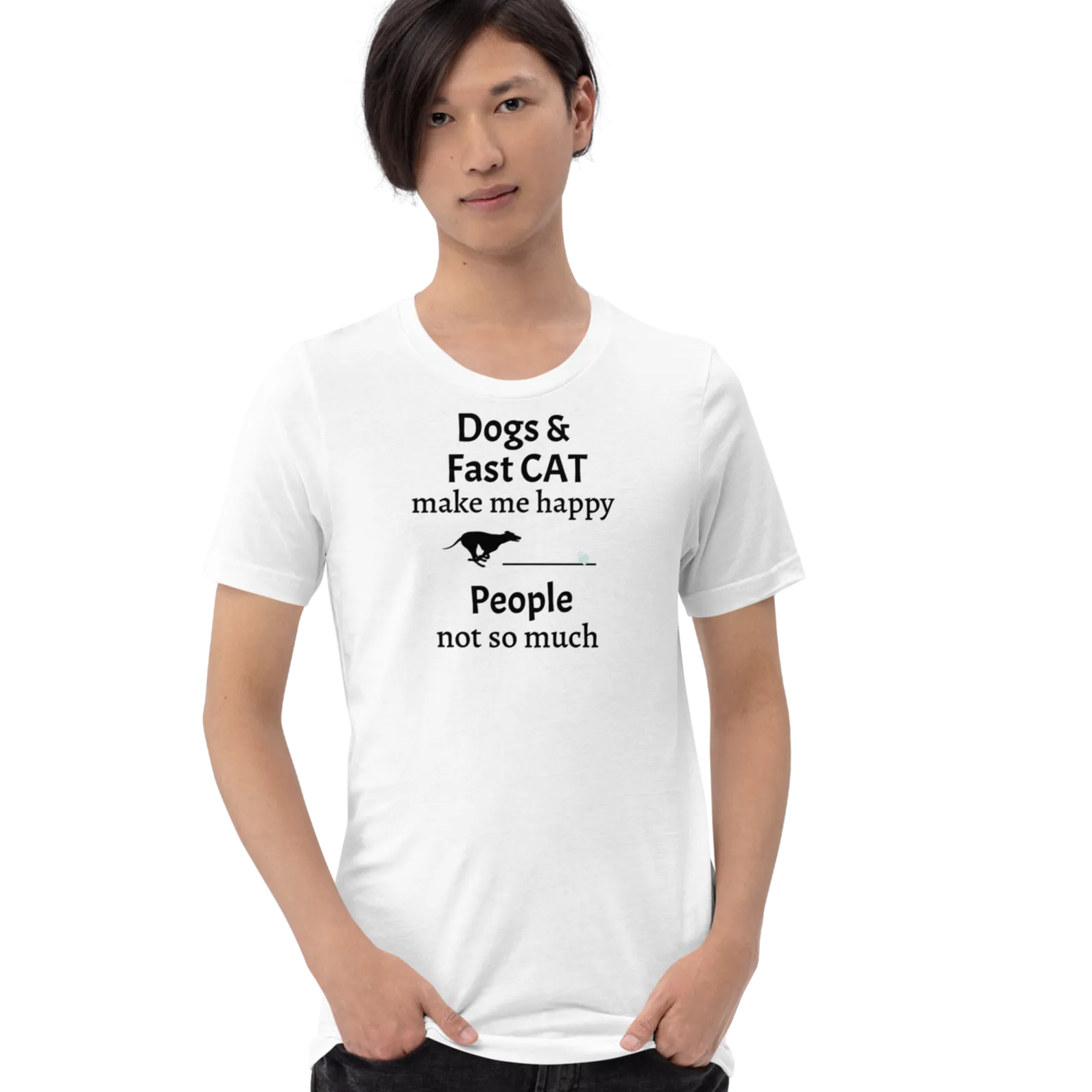 Dogs & Fast CAT Make Me Happy T-Shirts - Light