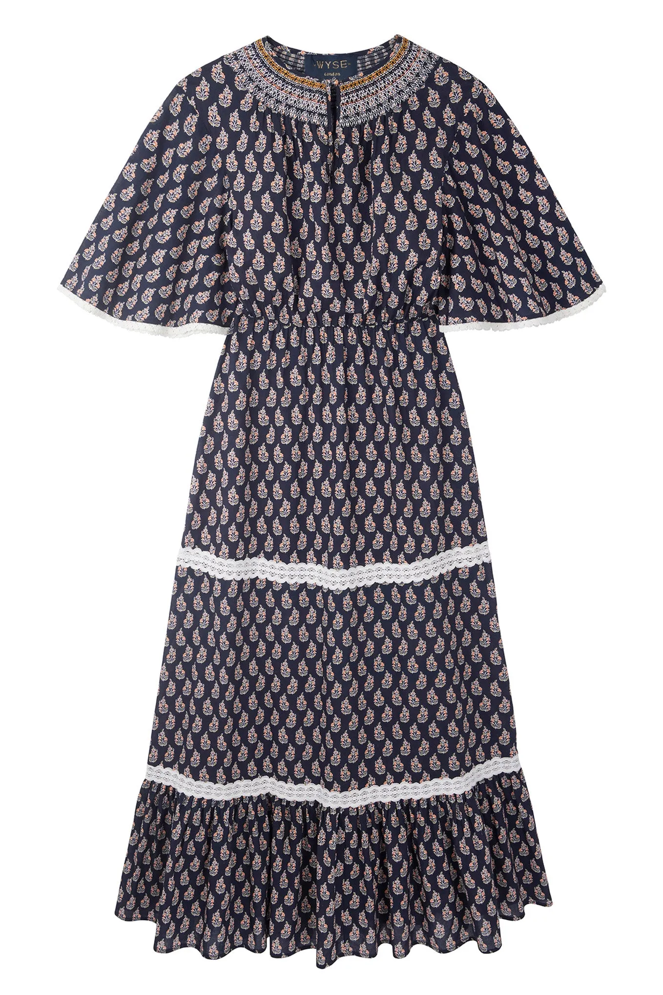 Drew Woodblock Print Dress - Midnight/Multi