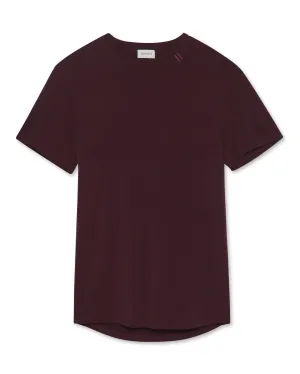 Drop Cut T Shirt - Deep Maroon