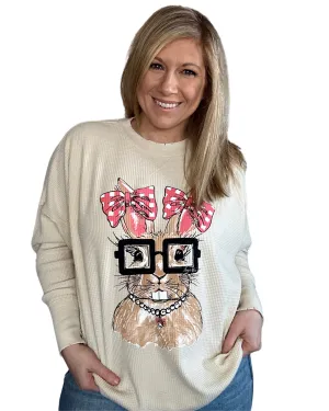 Easter Rosie Bunny Waffle Graphic Top