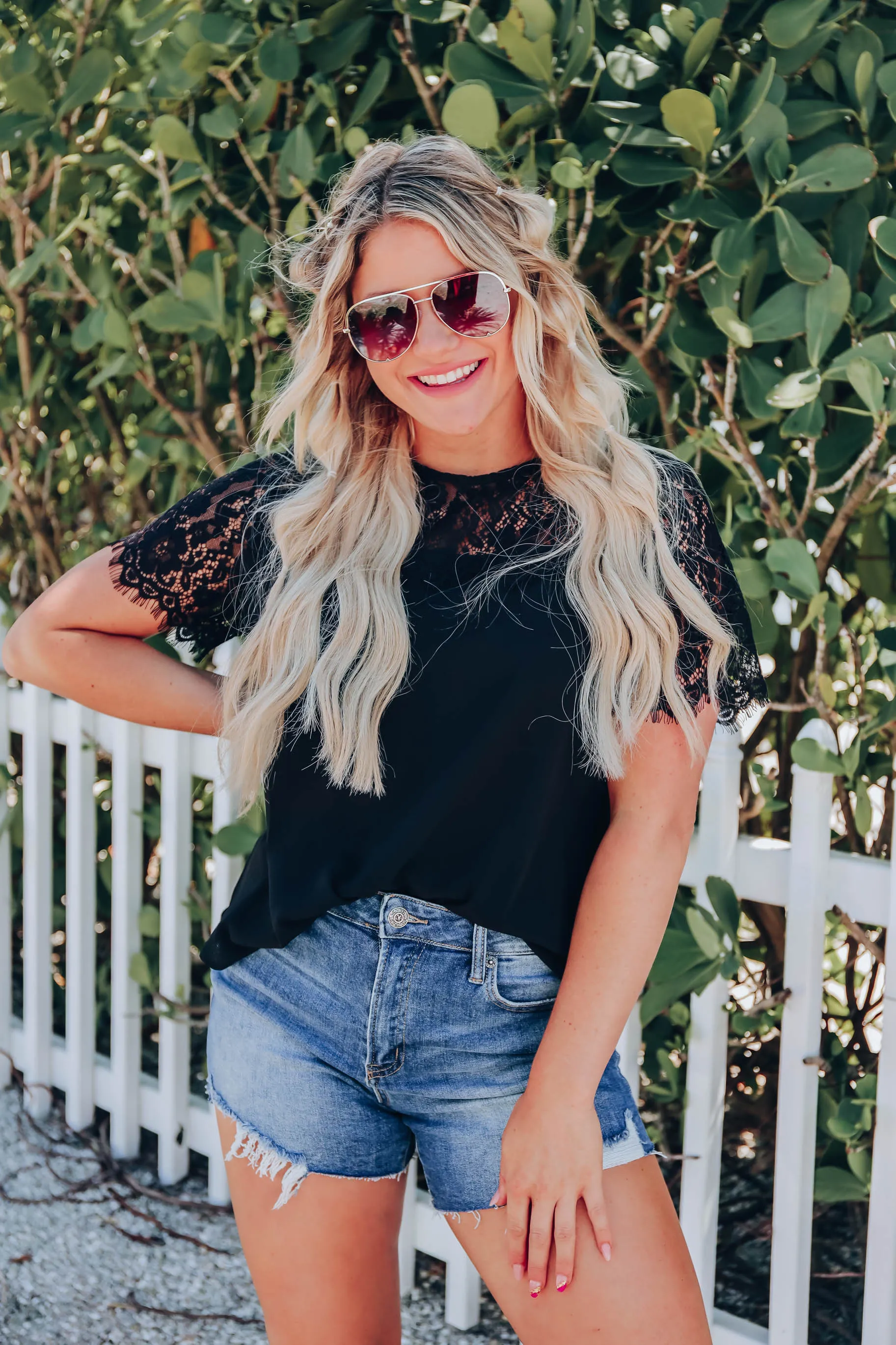 Eloise Lace Blouse - Black