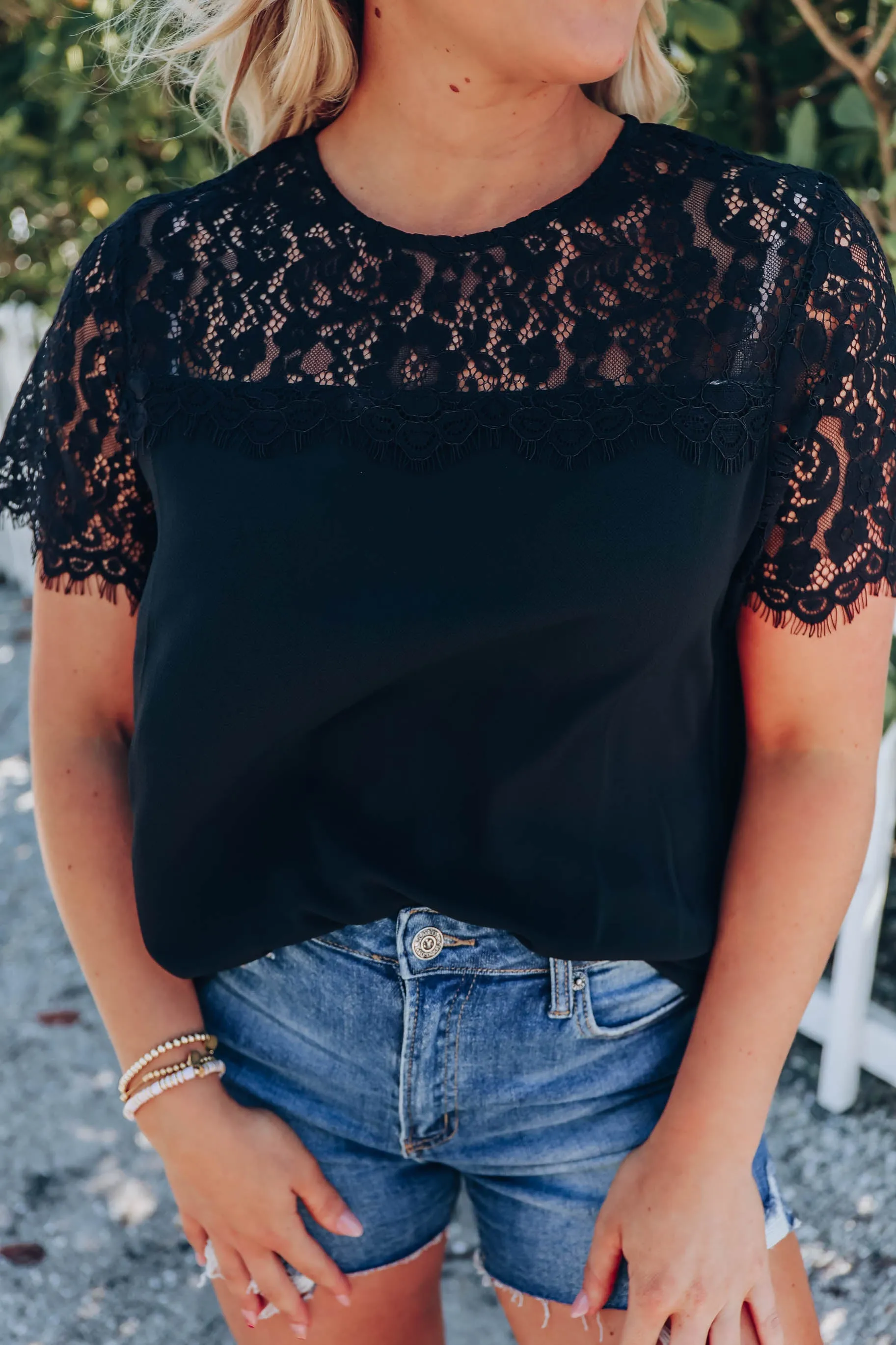 Eloise Lace Blouse - Black