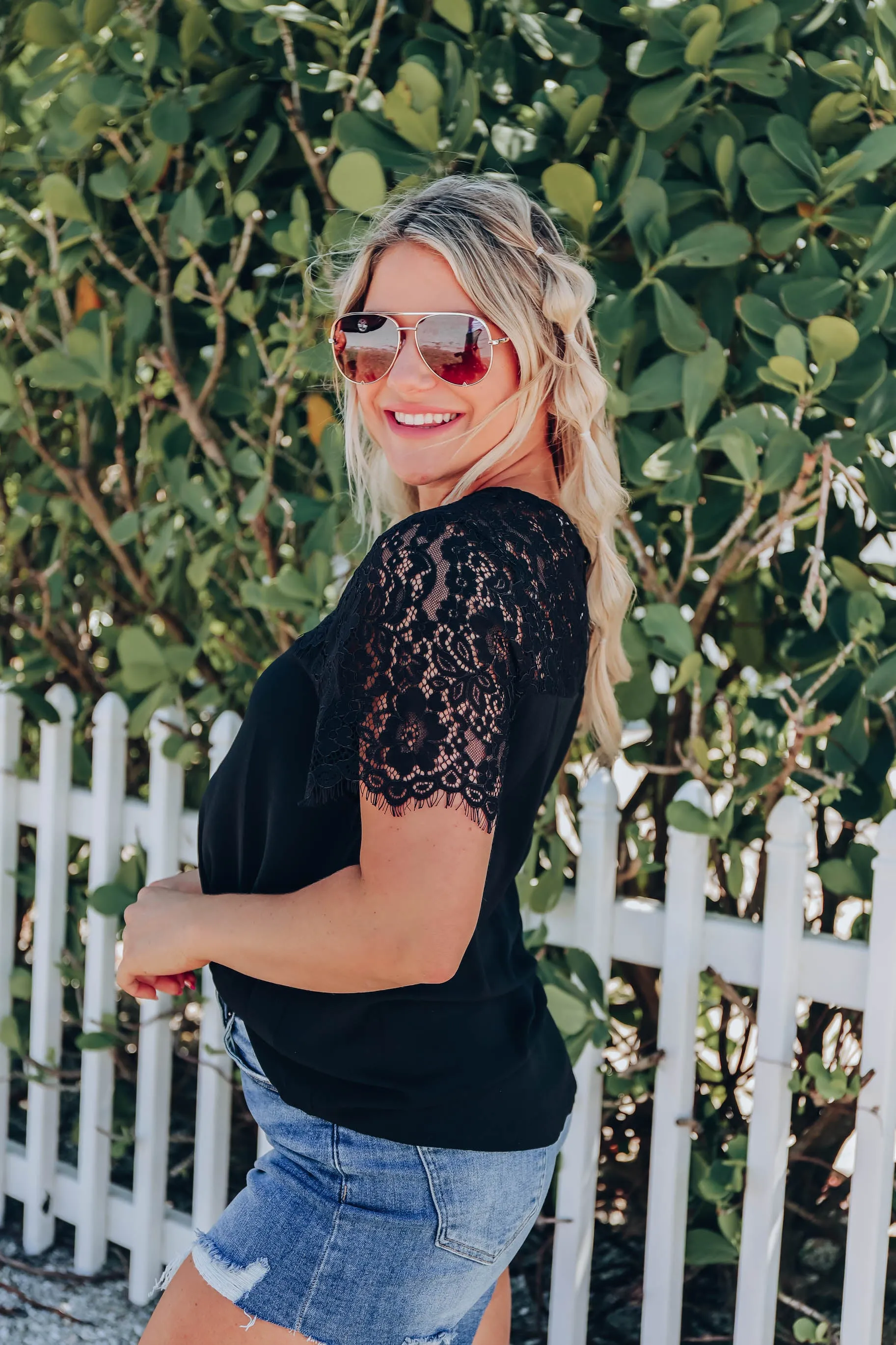 Eloise Lace Blouse - Black
