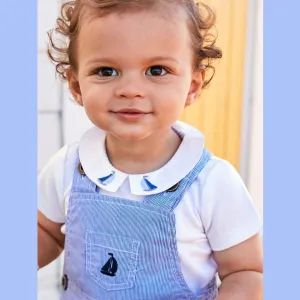 Embroidered Boat Collar Onesie