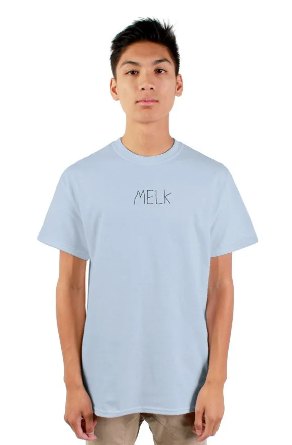 Embroidered MELK Logo T-Shirt (Light Blue)