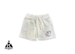 Embroidered Track Shorts "Cream"