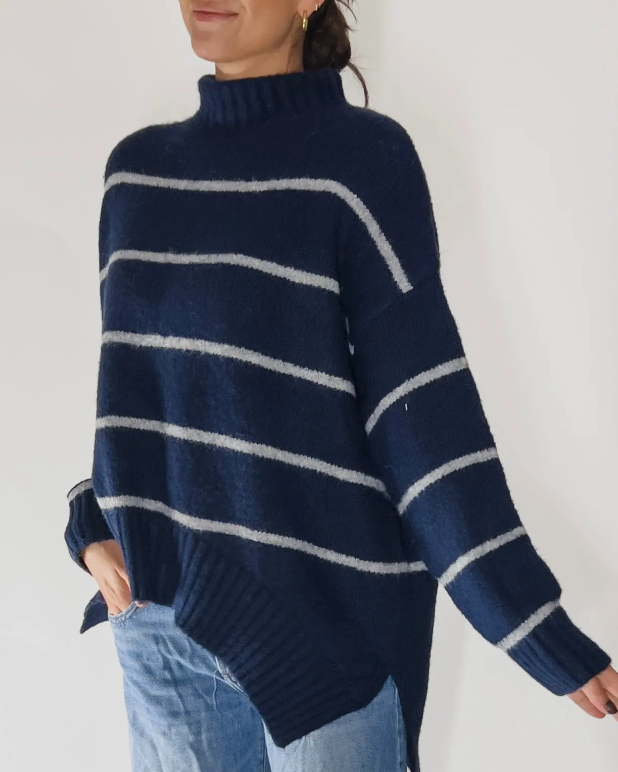 Emma Striped Turtleneck Sweater