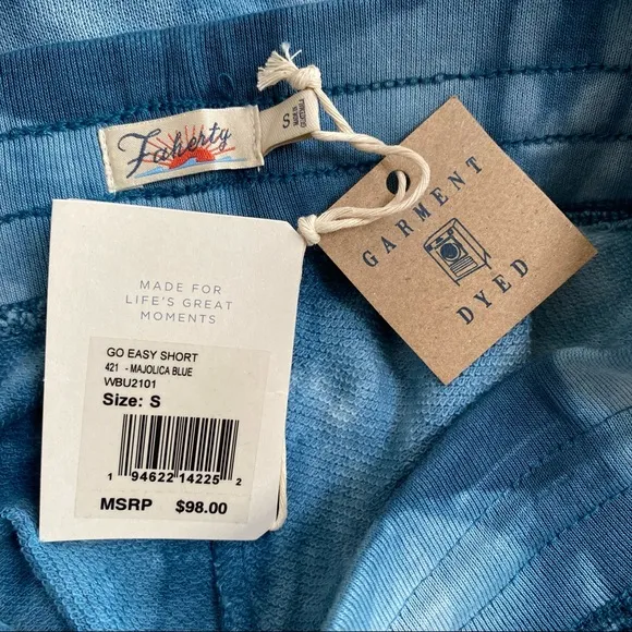 Faherty Majolica Blue Go Easy Tie Dye Shorts