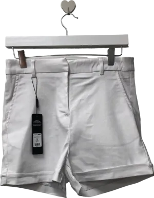 Fashion Nova White Boss Shorts UK S
