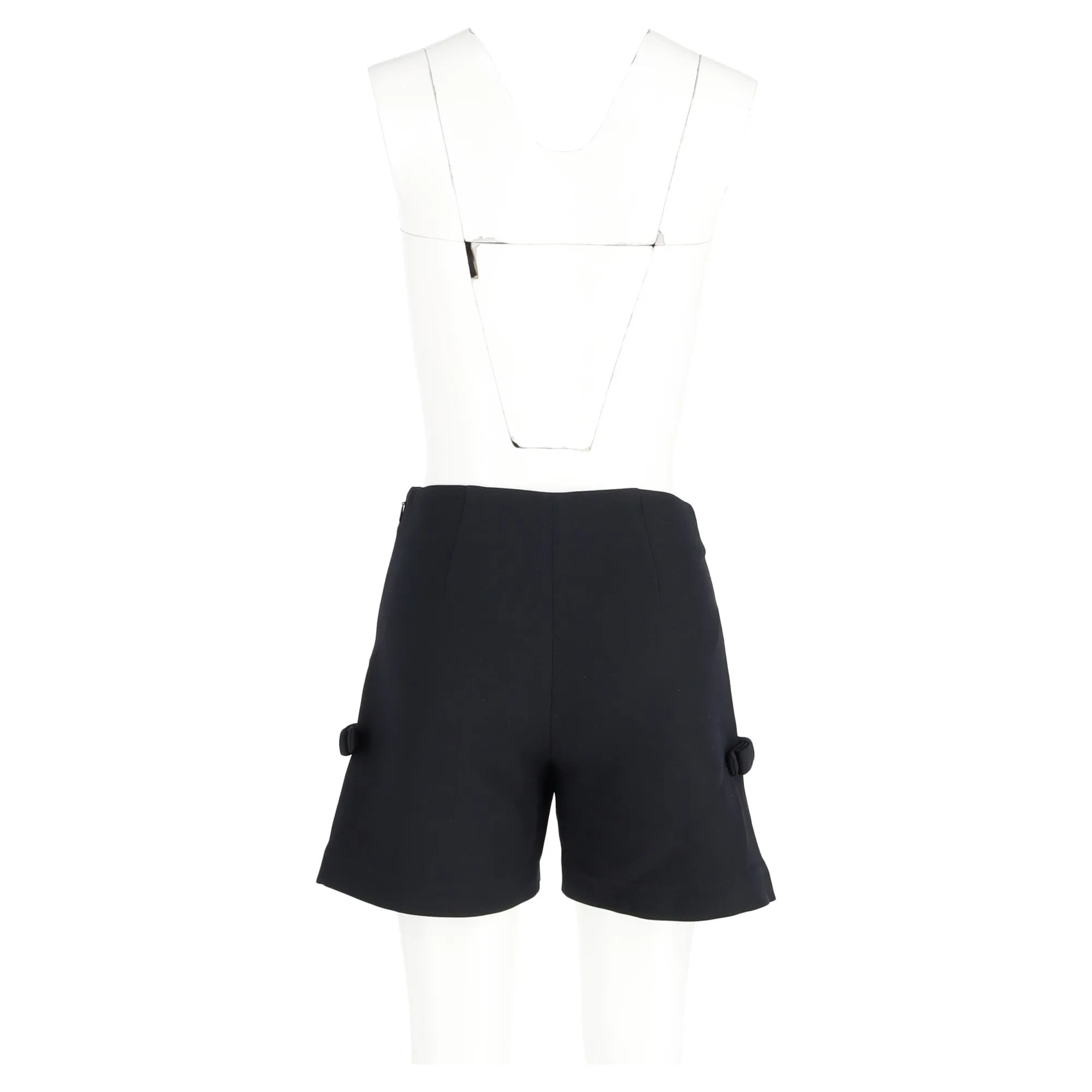 Fendi Bow Detail Shorts in Black Wool