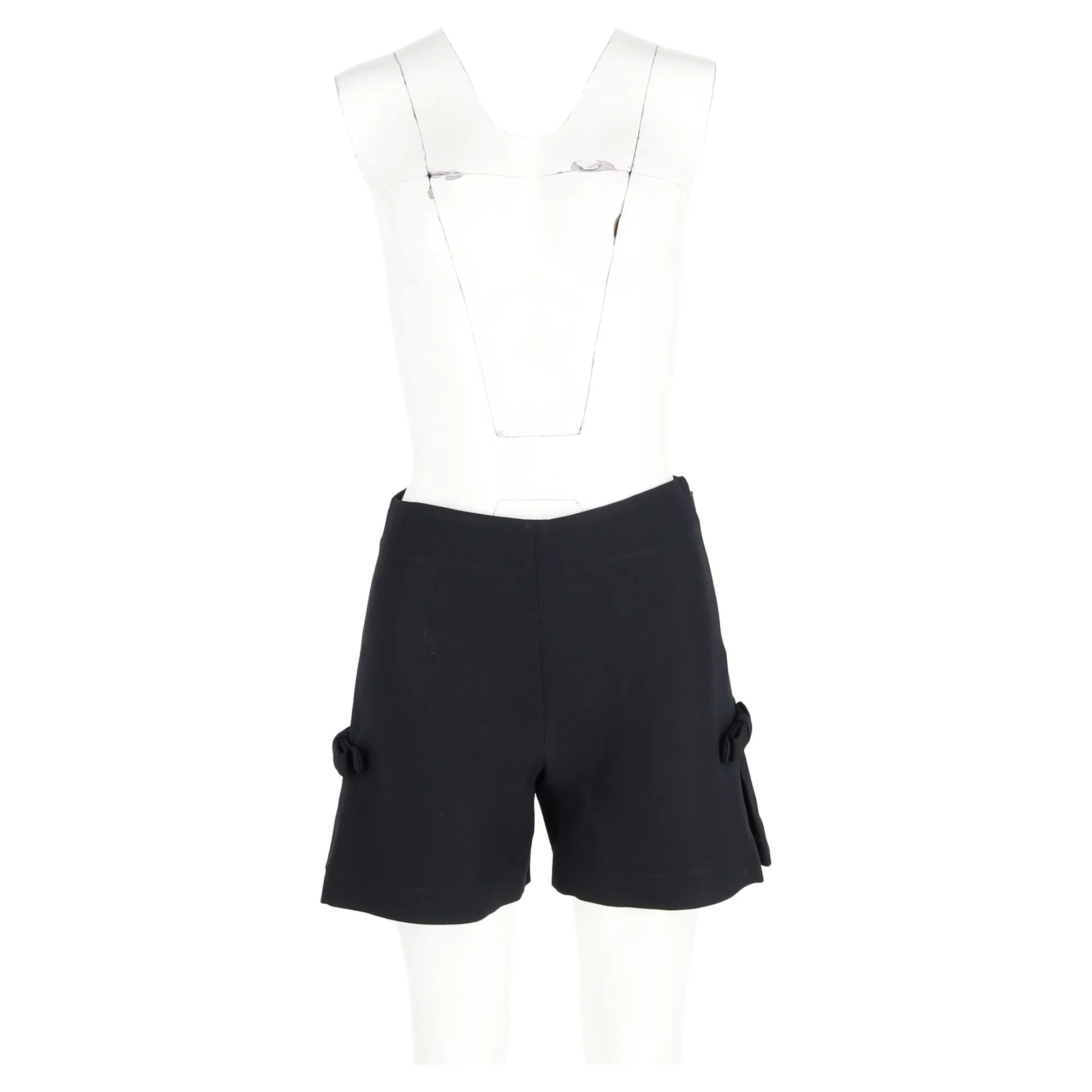 Fendi Bow Detail Shorts in Black Wool