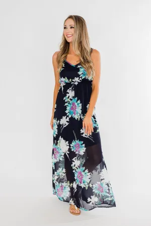 Finest Moment Navy Floral Maxi Dress