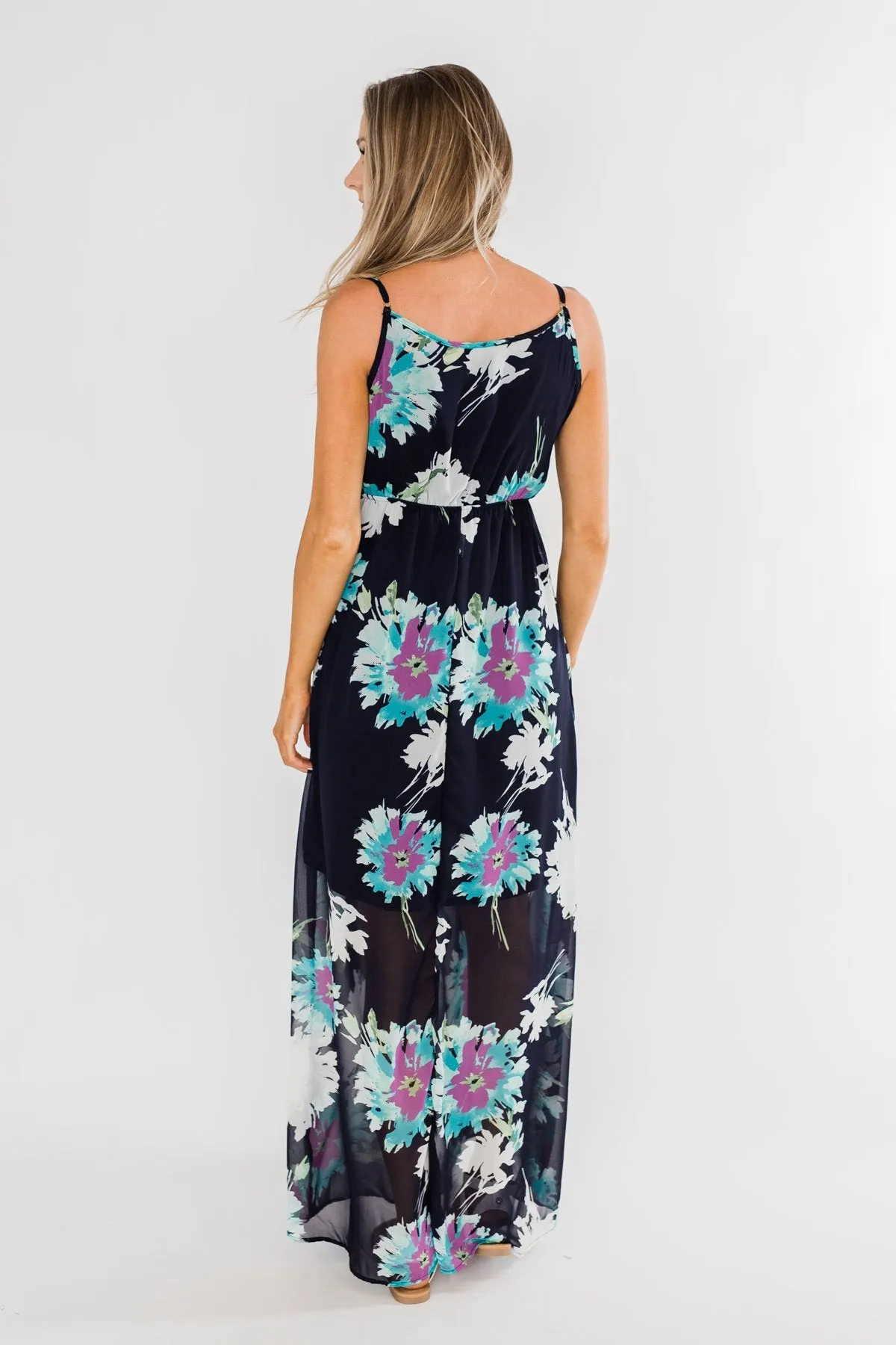 Finest Moment Navy Floral Maxi Dress
