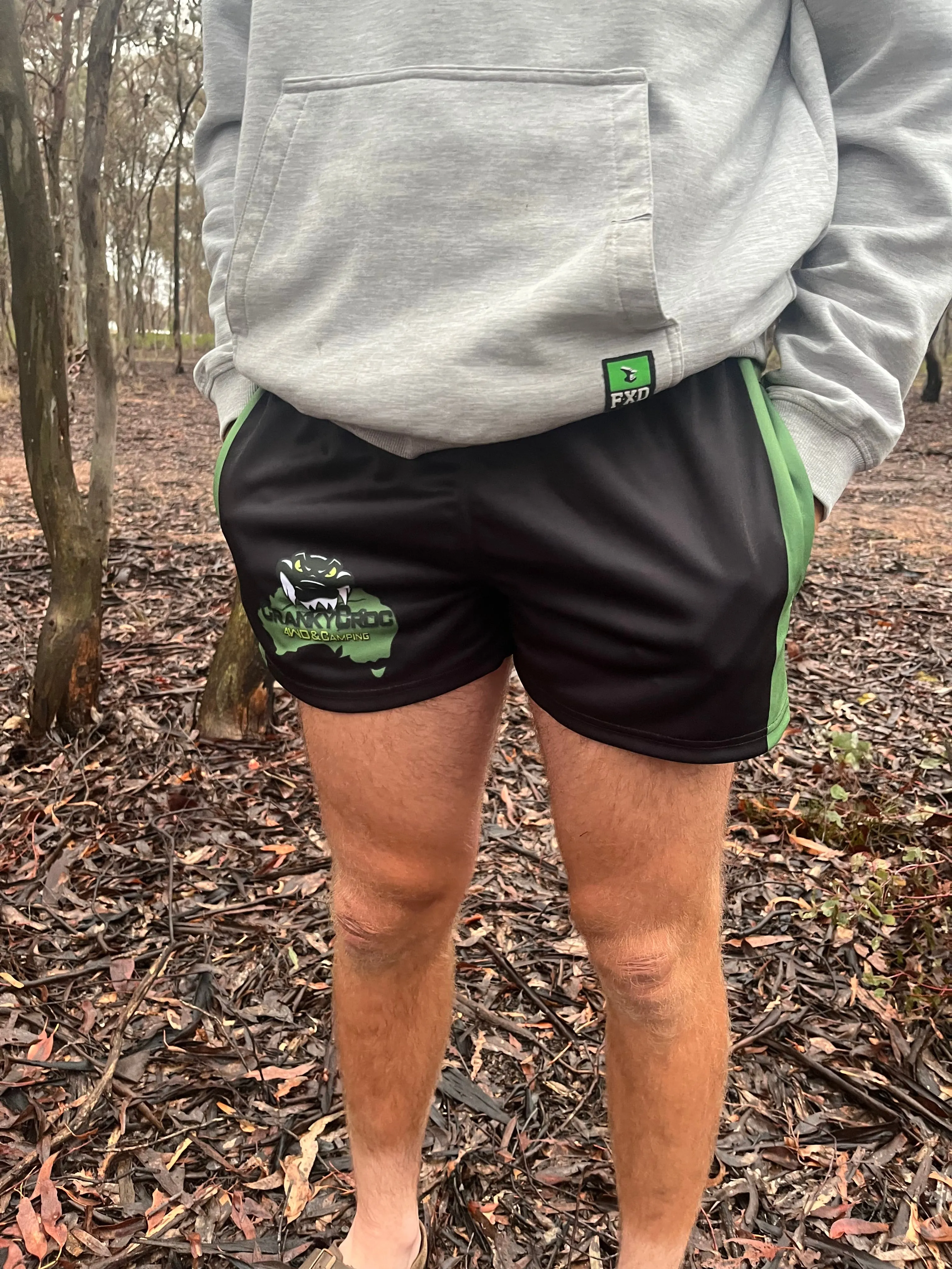Footy Shorts with Zippered Pockets