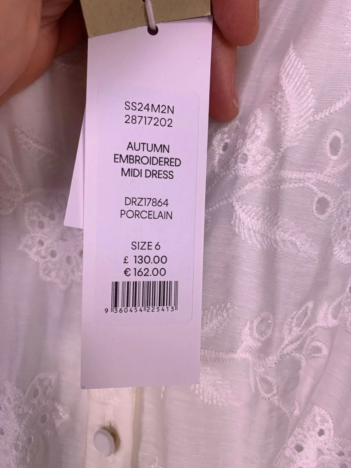 Forever New Porcelain Autumn Embroidered Midi Dress UK 6
