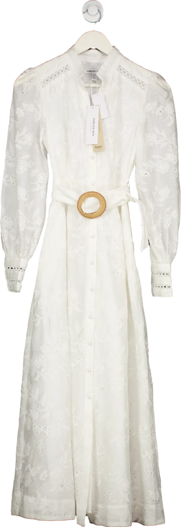 Forever New Porcelain Autumn Embroidered Midi Dress UK 6