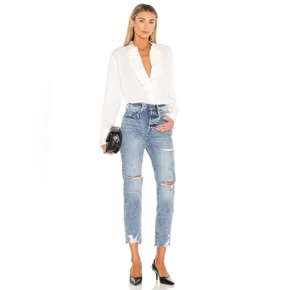 Frame Denim Le Original Slim-Straight Leg Jeans In Cascade Blue Size 26
