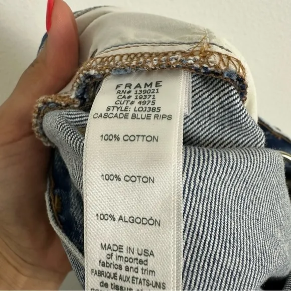 Frame Denim Le Original Slim-Straight Leg Jeans In Cascade Blue Size 26