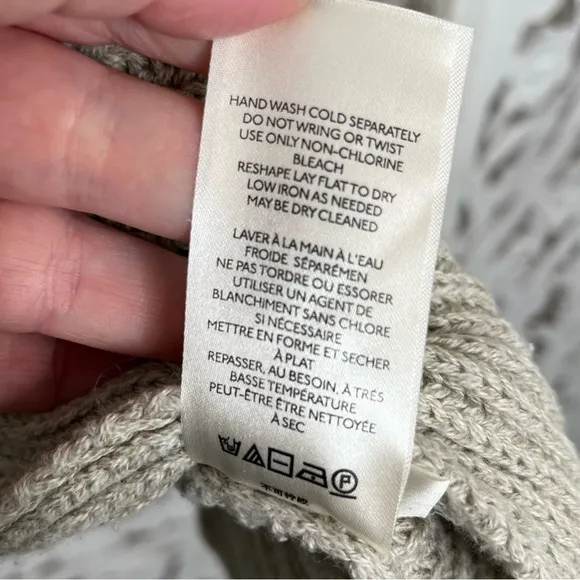 Free People Cream Colored Oversized Ribbed Sweater