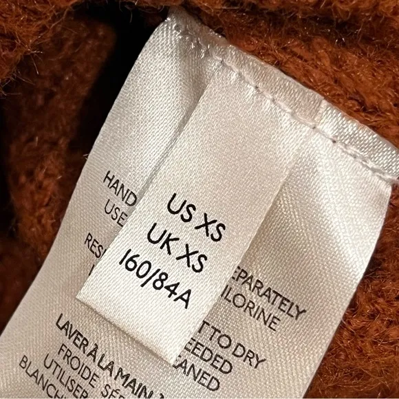 Free People Orange Reverie V Neck Sweater
