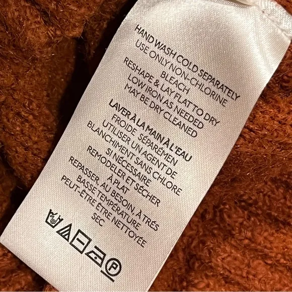 Free People Orange Reverie V Neck Sweater